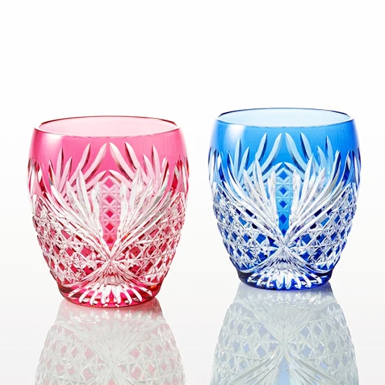 江戸切子 ペアロックグラス＜鹿角＞ KAGAMI | ロックグラス | 伝統工芸