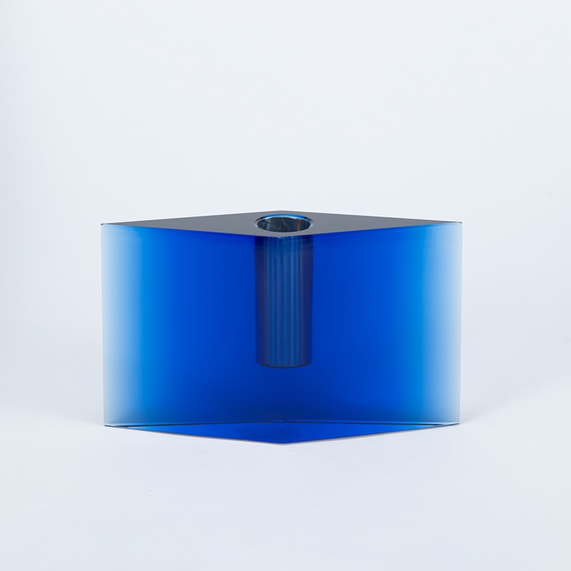 特大 Daum France クリスタル 青マーブル ガラス 花瓶 廃盤 貴重 特大