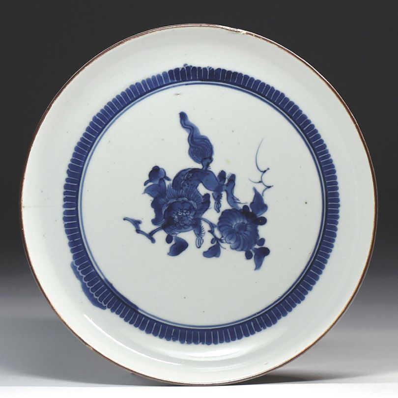 NBK99 伊万里？獅子 色絵皿 伊万里印判獅子7寸皿5枚組 大皿 antique