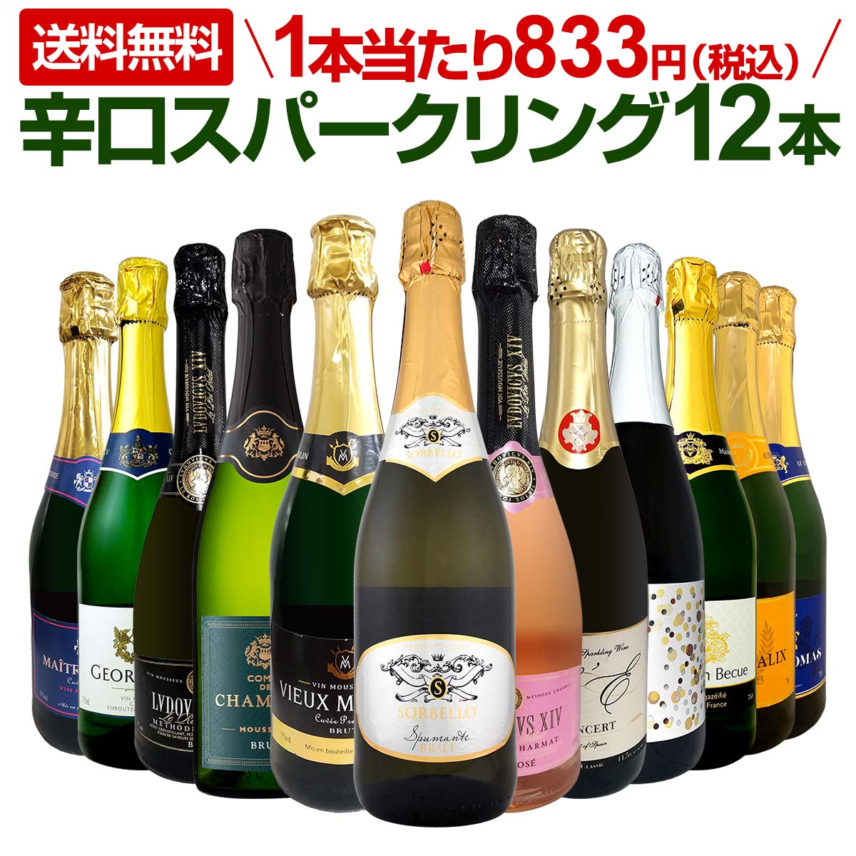 送料無料】第94弾！選び抜いたハイクオリティ泡ばかり12本！辛口
