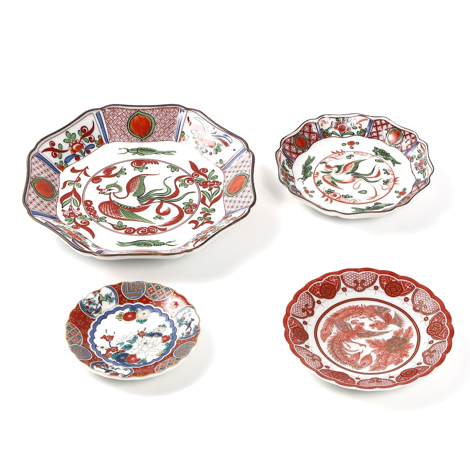 九谷焼 8号 赤山水 九谷焼8号赤山水