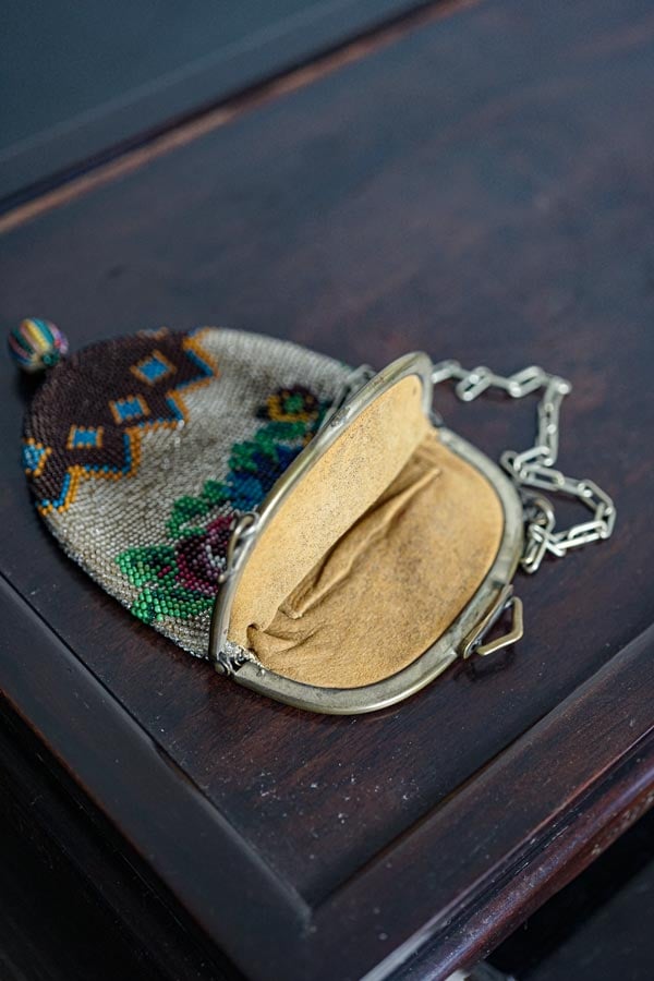 ヴィクトリアンのビーズ編みの小さなバッグ19C後期 gb-327の通販