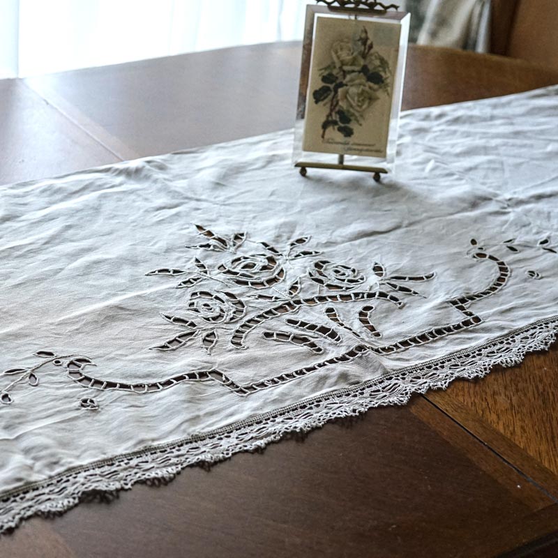 Vintageアンティーク ボビンレース テーブルクロス 【公式通販】