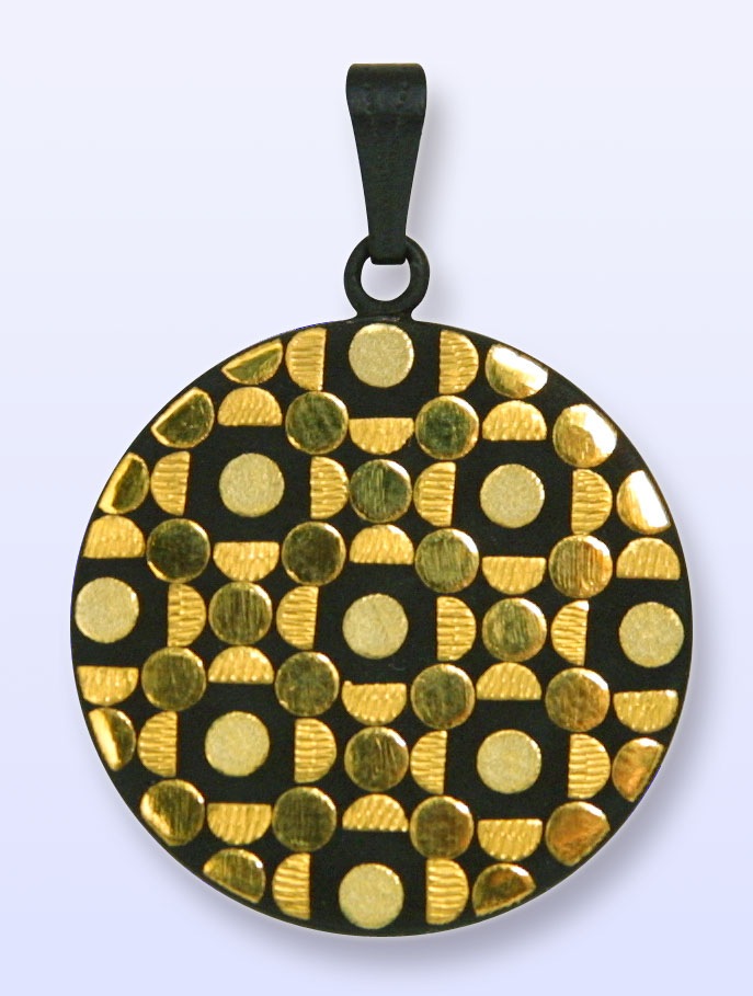 ペンダント・丸型(幾何学模様) 【肥後象嵌・光助】
