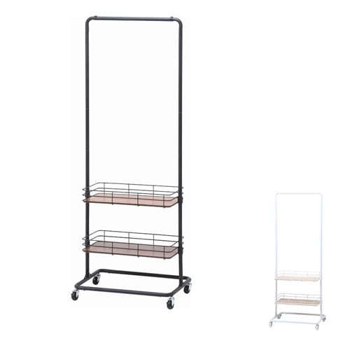 ハンガーラック 幅600×奥行450×高さ1670mm キャスター付きポール