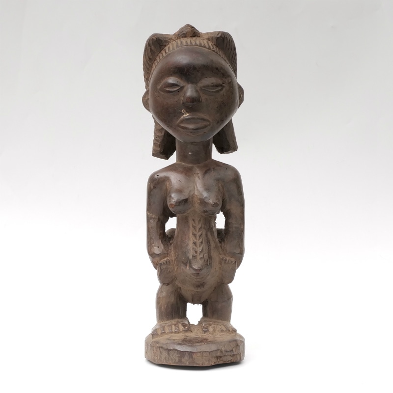 ダキニ様専用]アフリカ 木彫り トーゴ 木と金属の彫刻、斜めの目のマスター