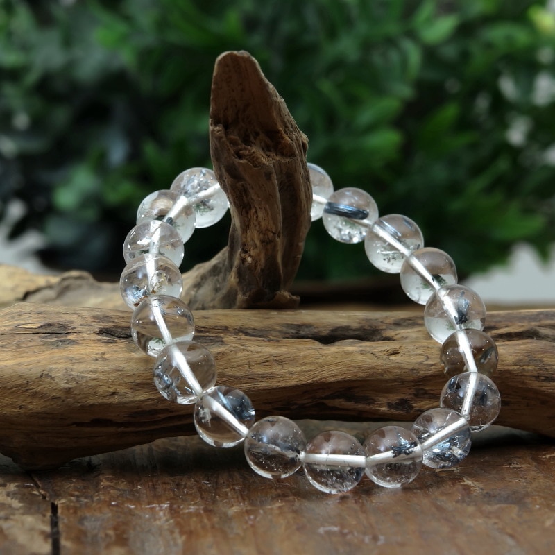 スティブナイト入り水晶丸玉ブレスレット11mm｜マライカ公式通販