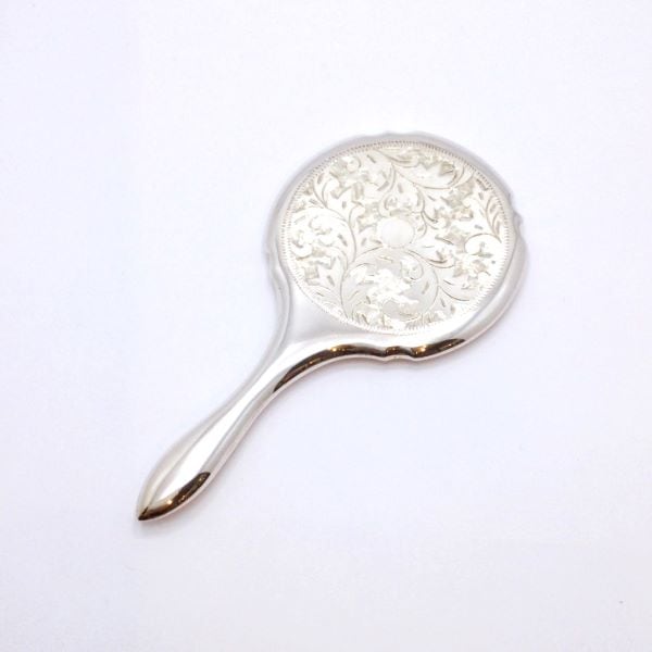 銀製 手鏡 唐草 中 | 宮本商行オンラインショップ : 銀製品 宮内庁御用達
