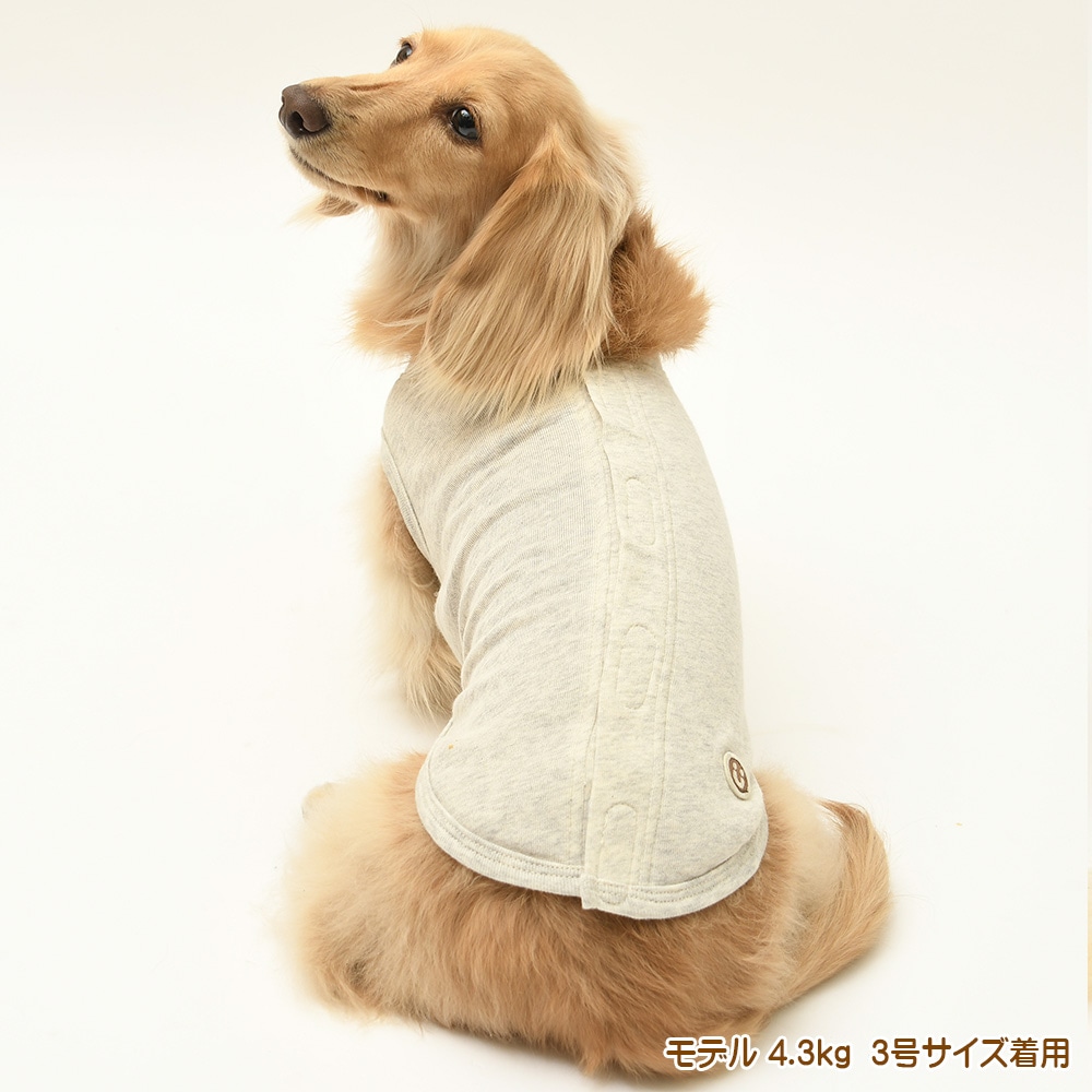 犬の服(春夏用ノースリーブ)＞オーコットガーゼベア天竺背中開き