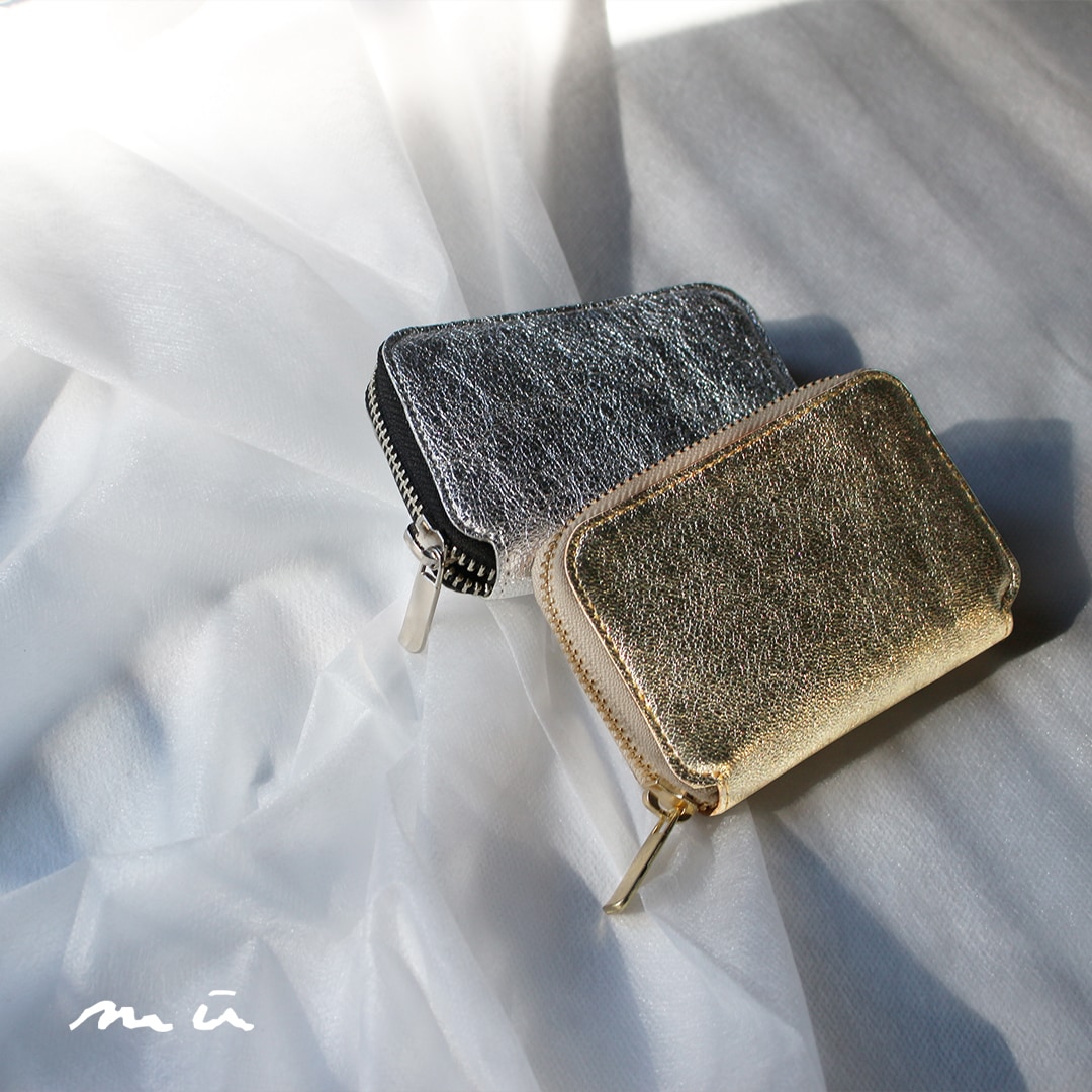 mu】本革 Rファスナー コンパクト財布【HAKU】［mu-75040］