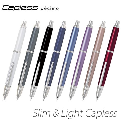 PILOT ノック式万年筆 キャップレス デシモ ダークブルー/ダークグレー