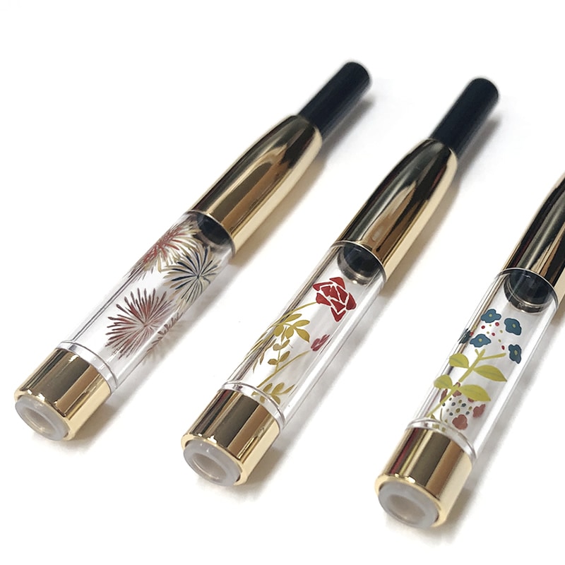 中屋万年筆×NAGASAWA 蒔絵コンバーター 花火/薔薇/紫陽花 プラチナ