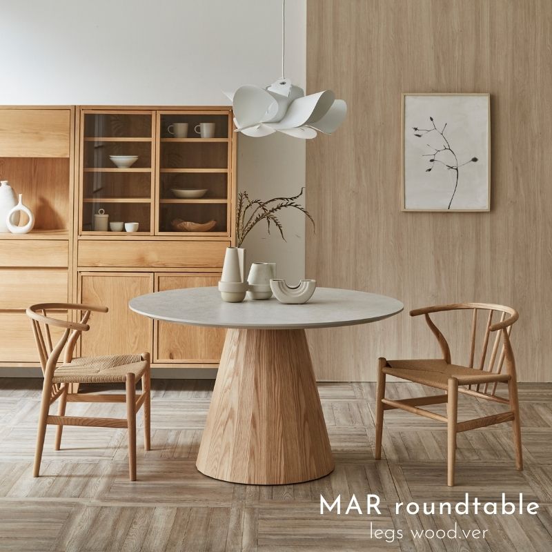 MAR】ラウンドテーブル【突板脚ver】 | 店舗,株式会社河口家具製作所