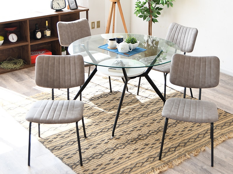 ガラスダイニングテーブルセット カフェテーブル ラウンドテーブル 丸