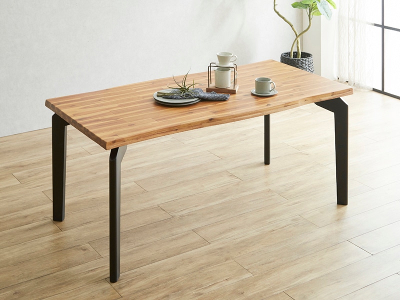 一枚板風アカシア天然木ダイニングテーブル幅160cm ダイニング