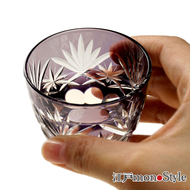 江戸切子ぐい呑み(星切子/江戸紫)【名入れ可】 江戸monoStyle