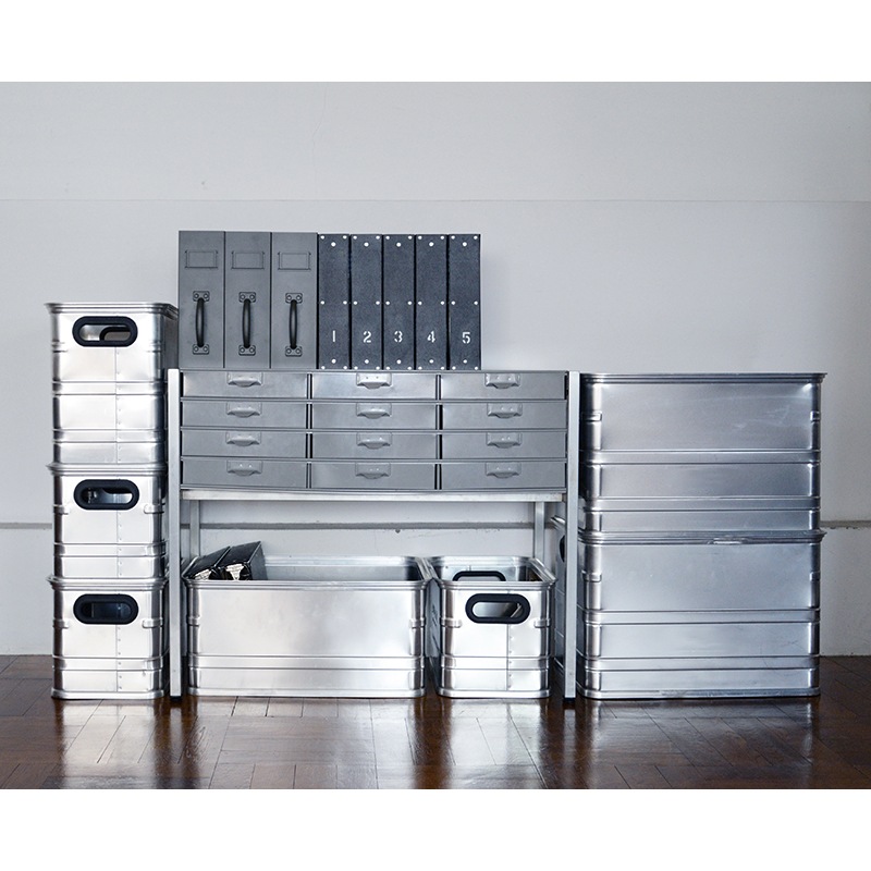 SONIA】ALPOS アルミコンテナ （レコードボックス）67L ALPOS ALUMINUM