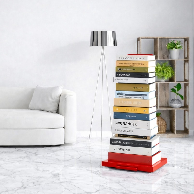 Tsum dock ブックタワー【隠しキャスター付・ロータイプ5段