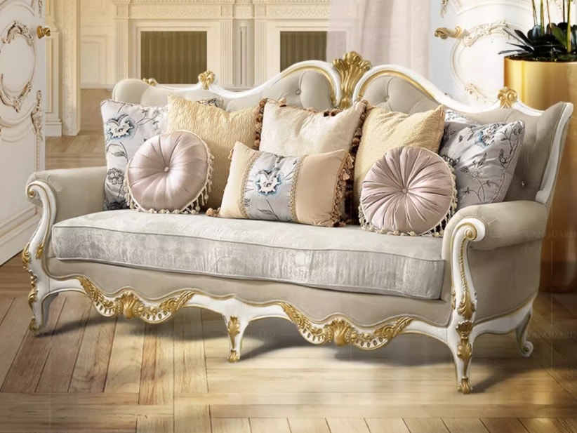 イタリア 家具 ヴェローナクラシック アームチェア-モケットレッド（1