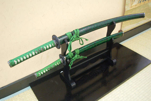 刀 かたな 剣 美品 緑雲塗鞘 大刀 長尺 模造刀