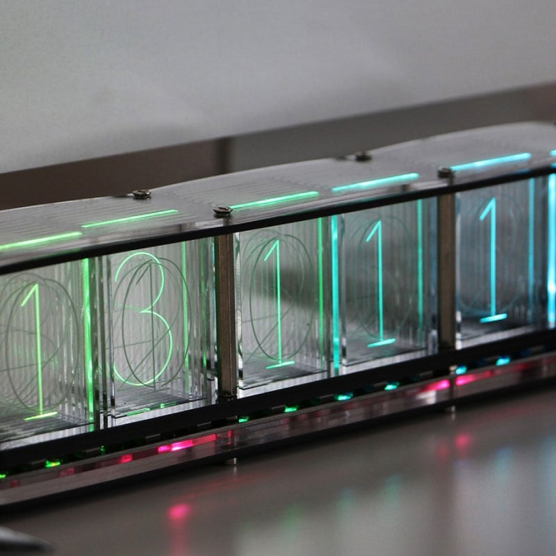 かっこいい！RGB TUBE CLOCK チューブクロック 置き時計