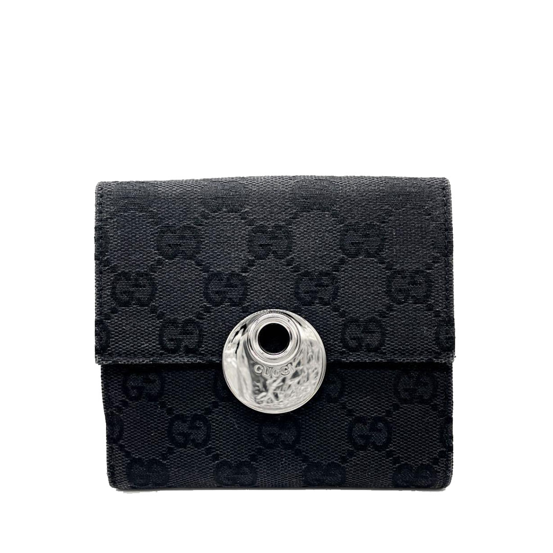 GUCCI グッチ Wホック二つ折り財布 コンパクトウォレット GGキャンバス