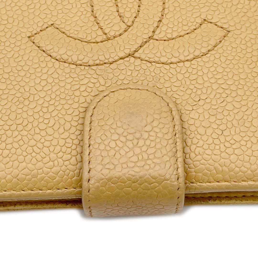 CHANEL シャネル 二つ折りがま口長財布 ココマーク キャビアスキン