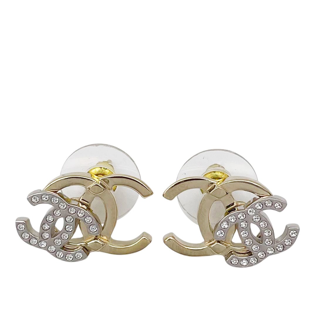 CHANEL シャネル ピアス ダブルココマーク ラインストーン B21A