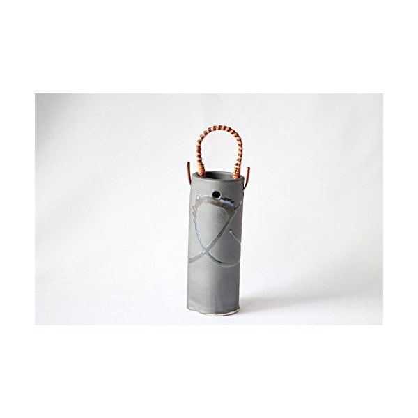 大堀相馬焼 松永窯 つる付き花瓶(ブラック) | すべての商品 |福島県の