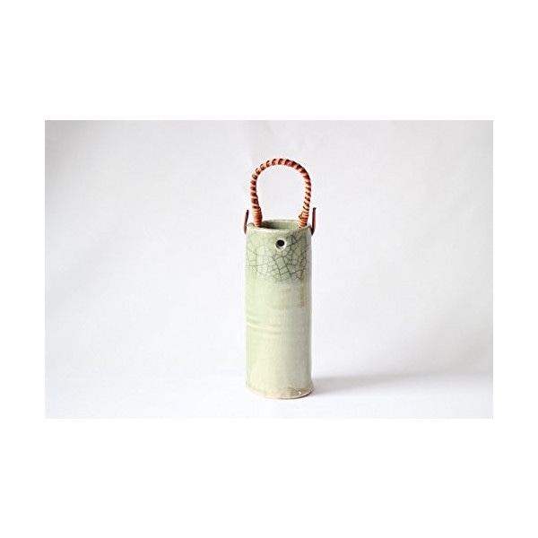 大堀相馬焼 松永窯 つる付き花瓶(青磁) | すべての商品 |福島県の伝統