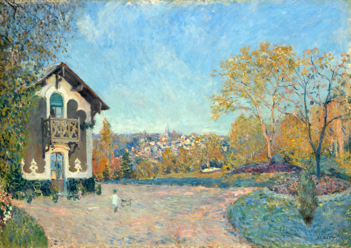 アルフレッド・シスレー 、Alfred Sisley、秋のモレの橋、希少画集画