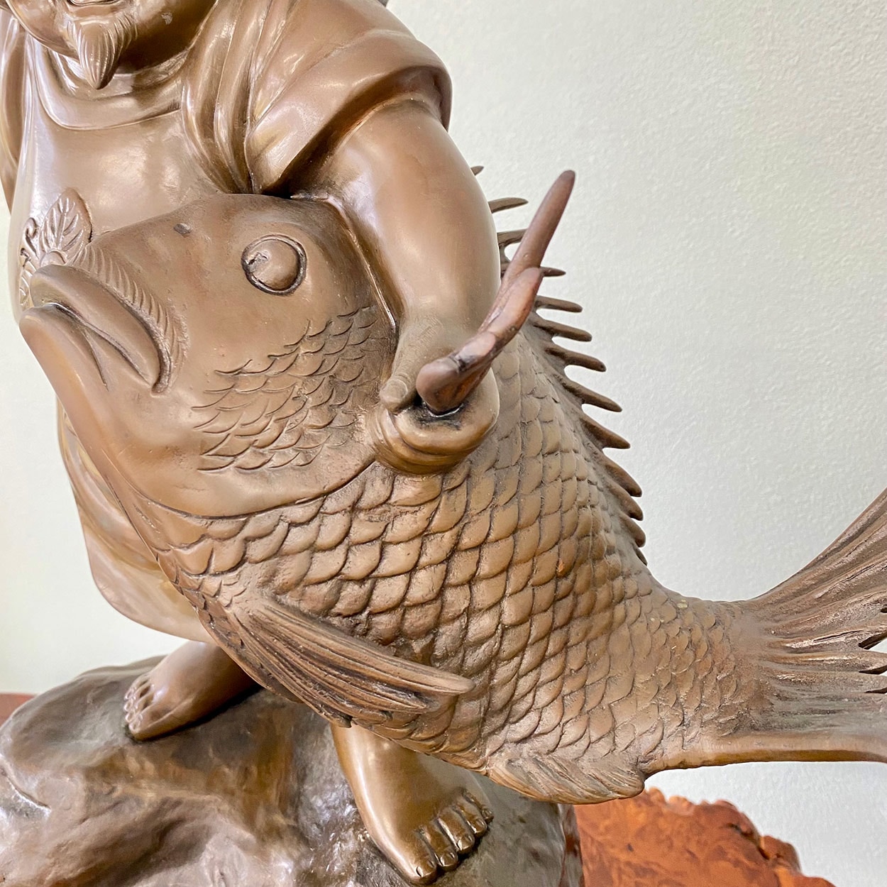 銅器 インテリア 置物 七福神 岩上鯛吊り戎 えびす 【公式通販】