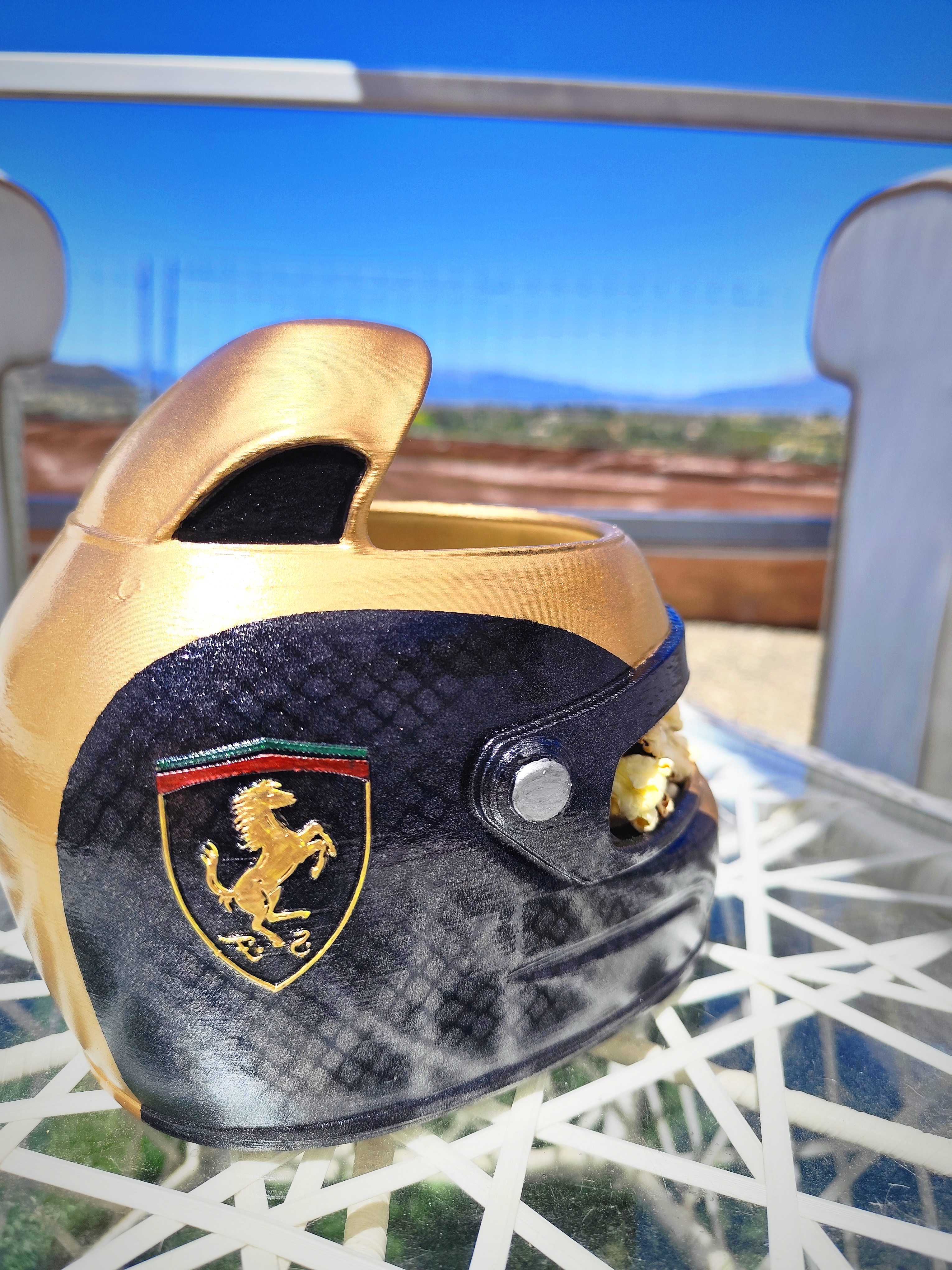 3Dプリント フォーミュラ1ポップコーンヘルメットバケット（映画版