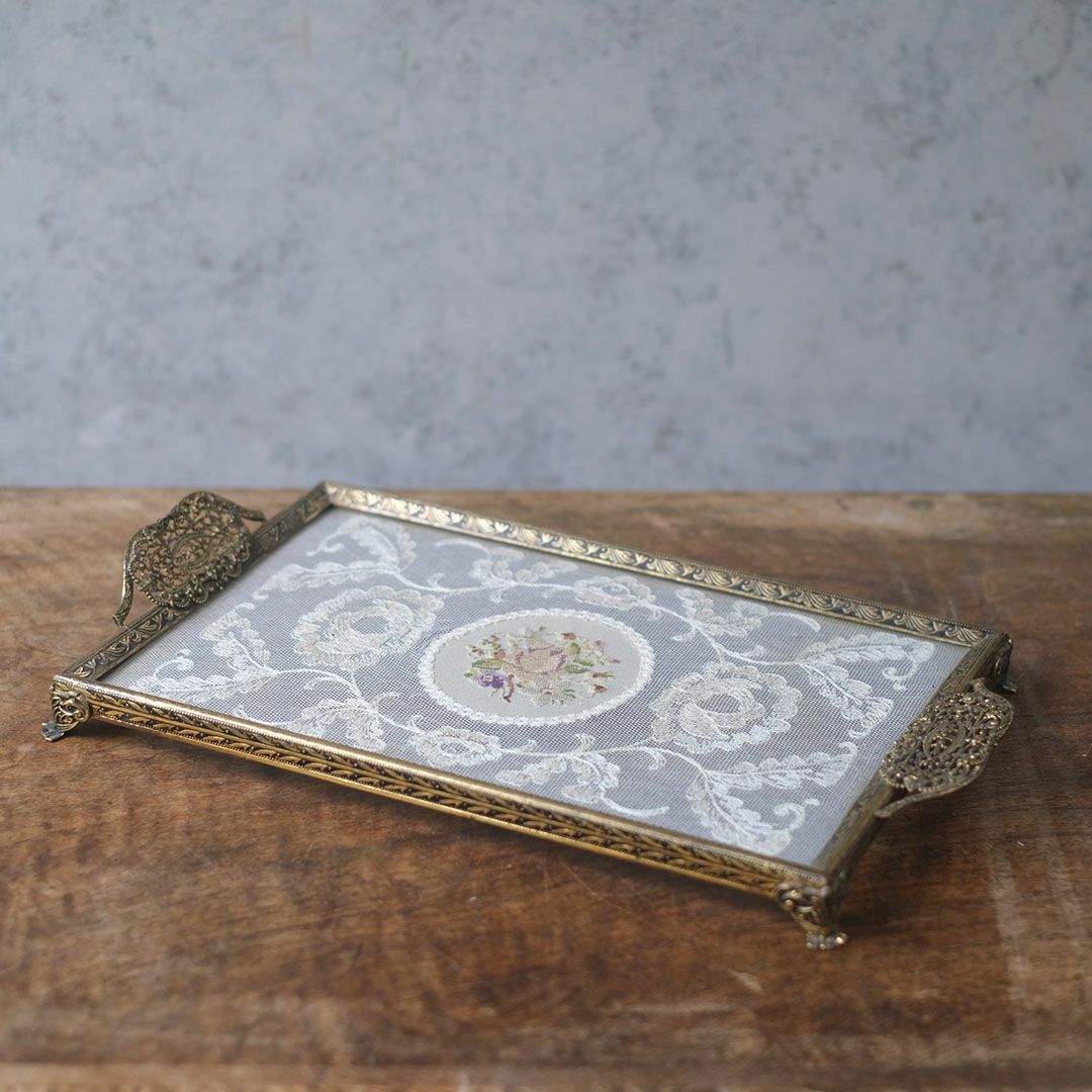 イギリスプチポワンドレッシングトレイ イギリス アンティーク