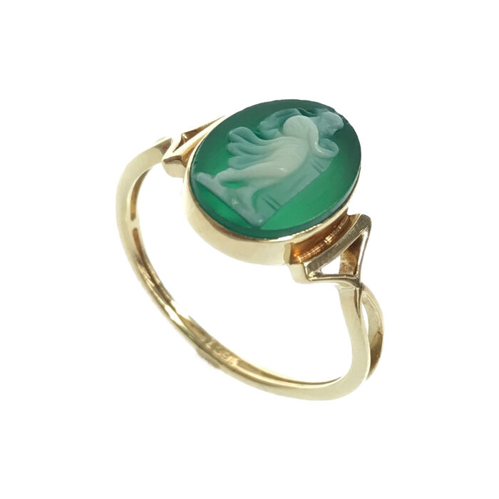 ビンテージ美品☆カメオ☆14K刻印585APA ビンテージ美品☆カメオ☆14K