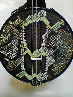 未使用】カンカン三線 カンカラ三線 ハイビスカスと蝶柄 沖縄 かんから