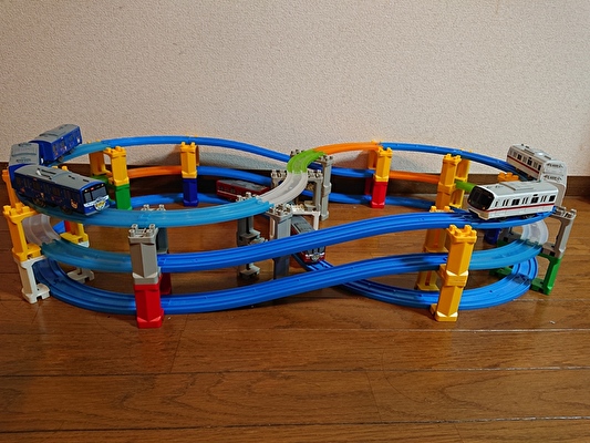 プラレール線路 9階レイアウト プラレール【螺旋タワー】の作り方