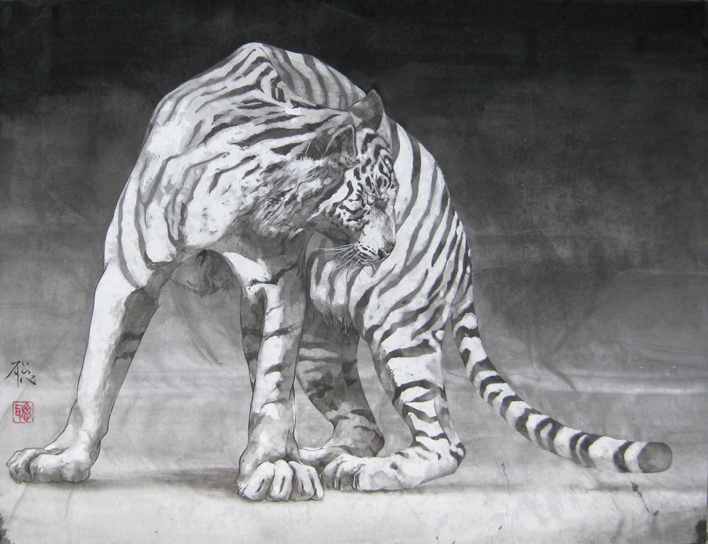 川又聡 真作 「虎」 『虎 川又 メルカリ 真作 川又聡 「虎」 個人虎展