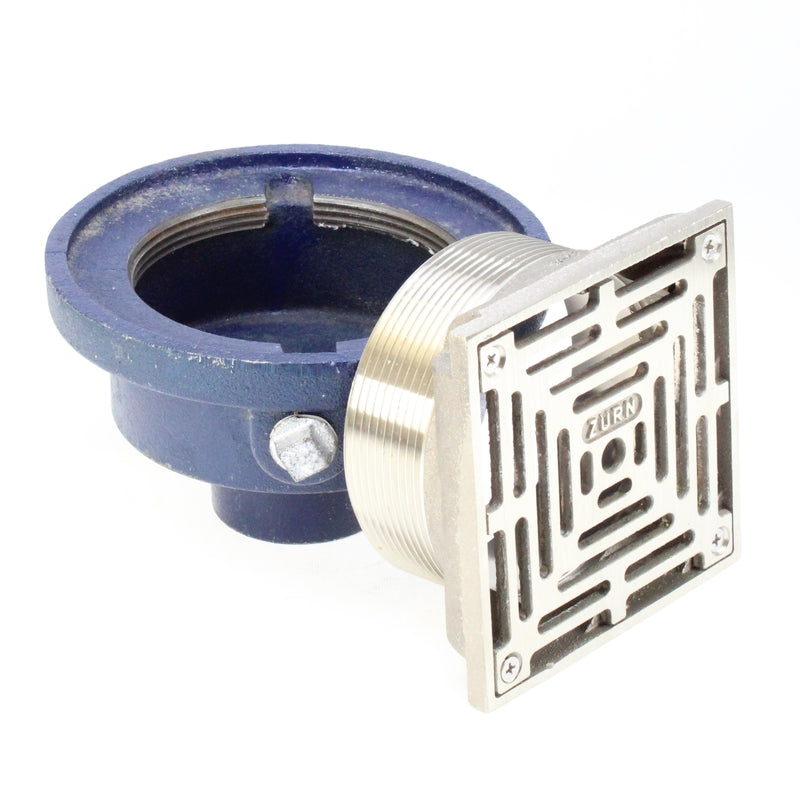Zurn ZN211-Y-P Floor Drain w/ Square Nickel Bronze Strainer