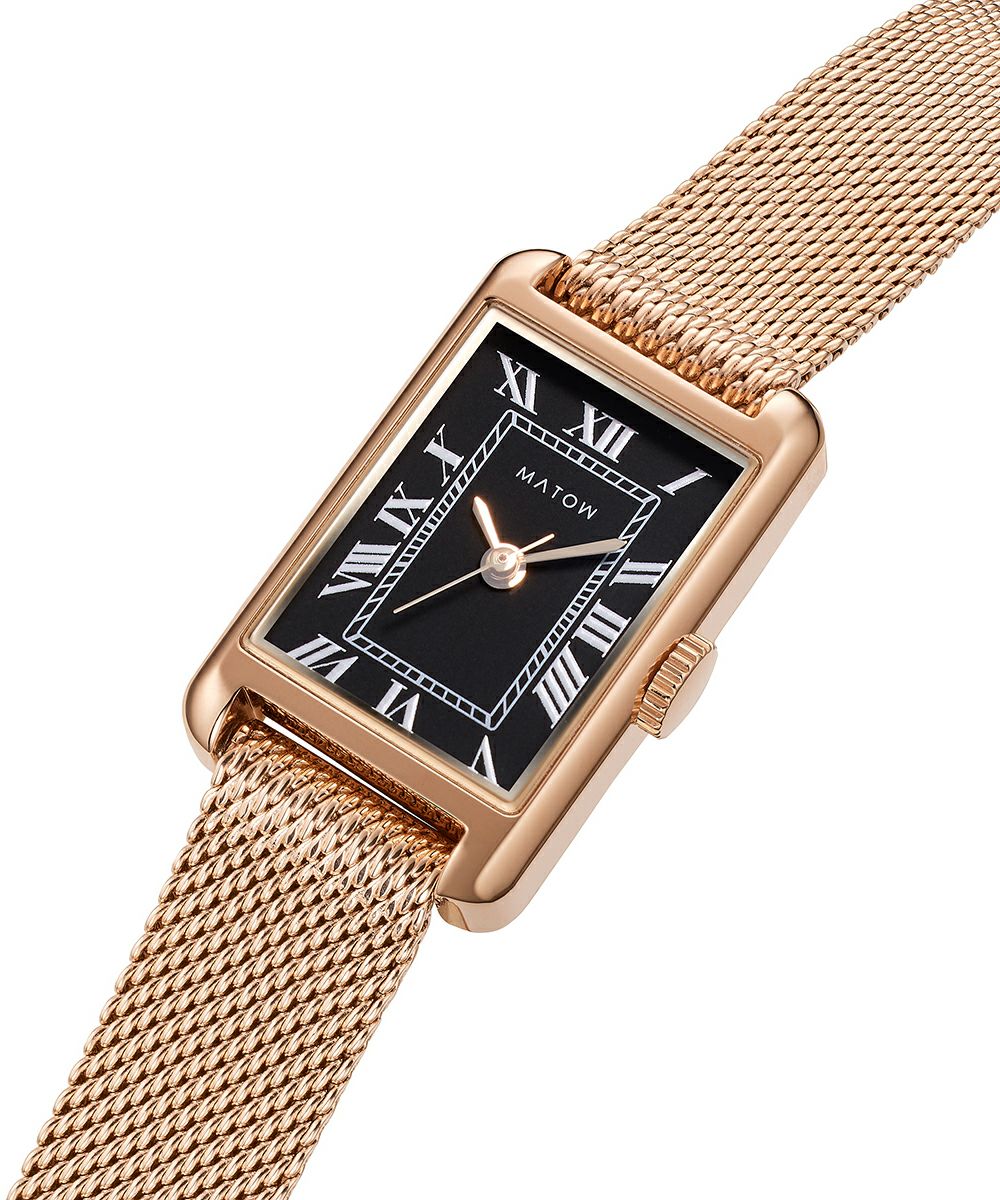 MATOW マトウ TSUKI 朧月 ノワール / SQUARE ROSE GOLD MESH NOIR