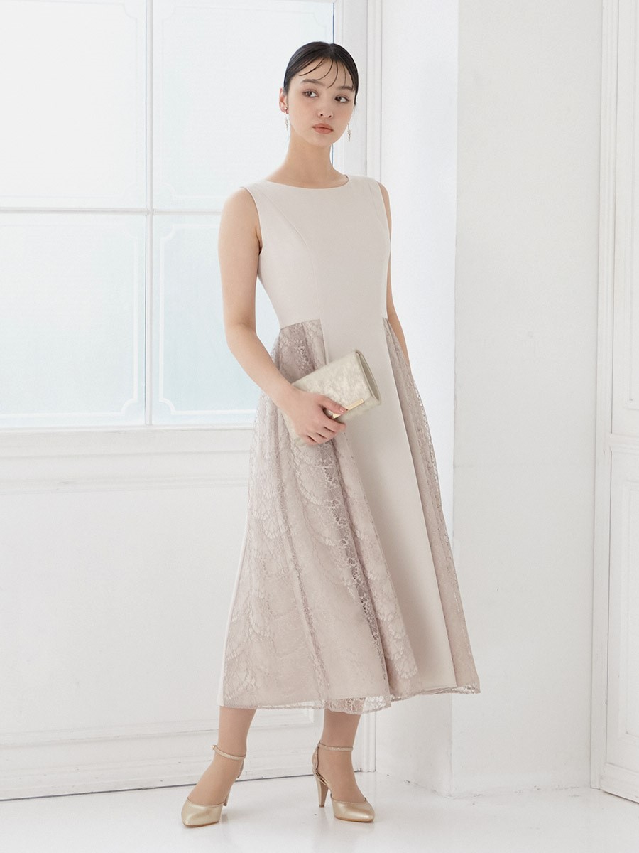 サイドレースフィット＆フレアドレス(M サックス): AIMER | エメ