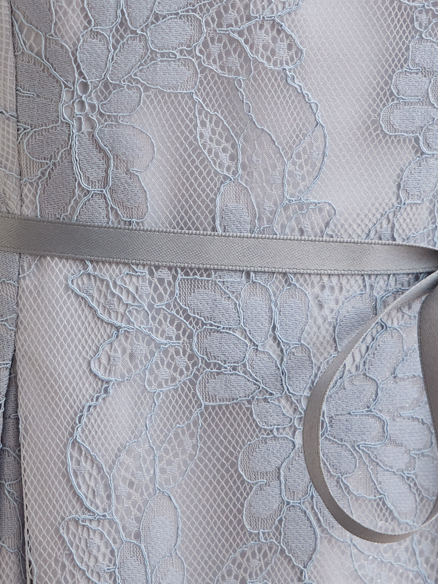 サテンリボンベルトラメレースドレス(S ピンクベージュ): AIMER | エメ