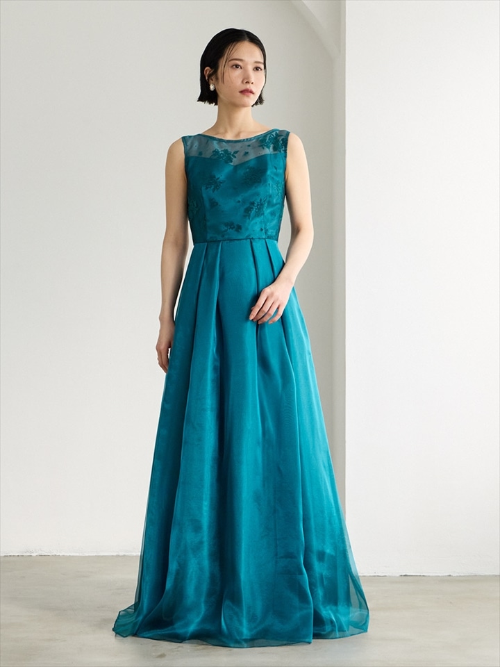 フラワーラメフロッキーAラインドレス(M ターコイズ): AIMER | エメ