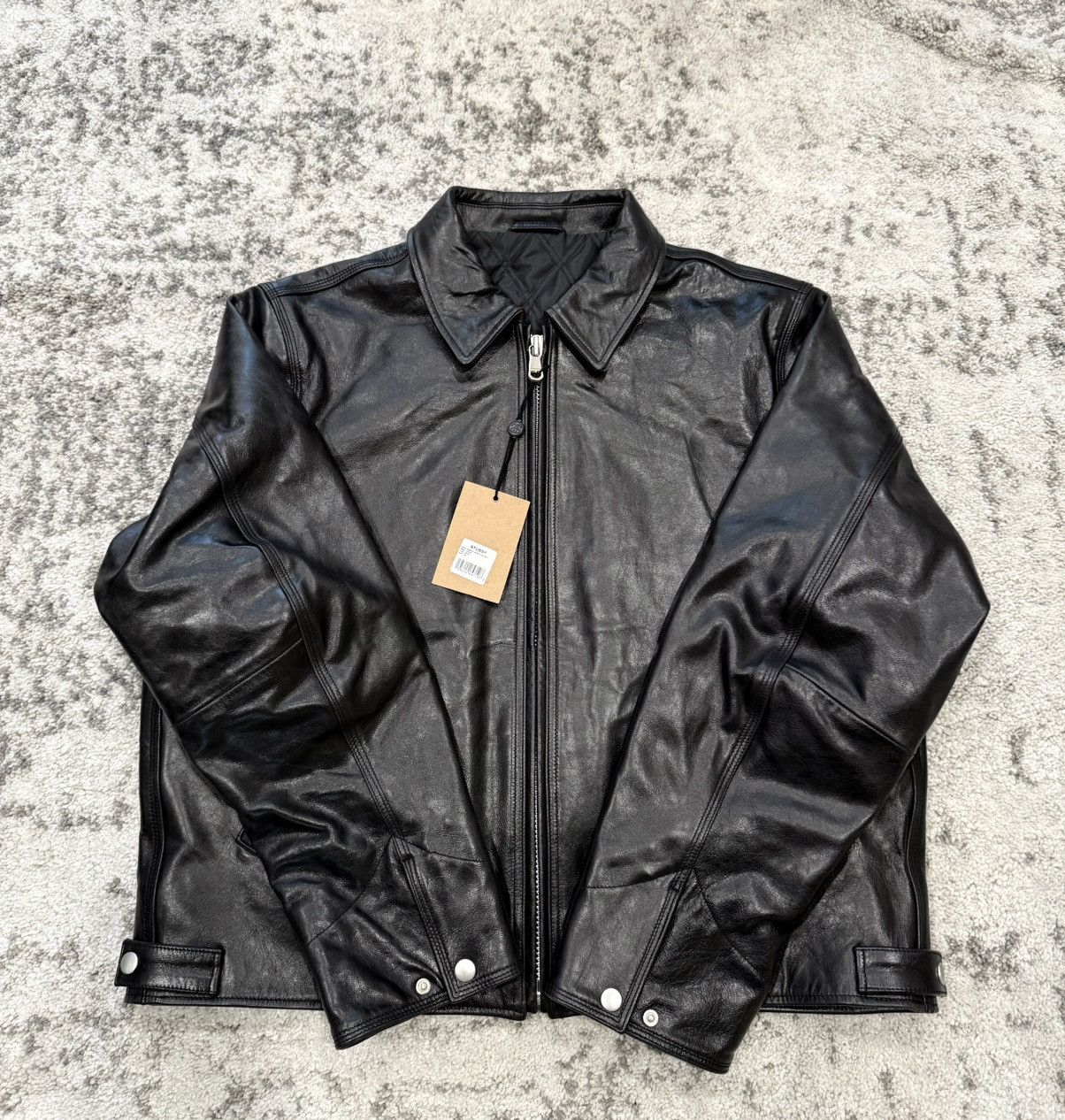 LEATHER Stussy GARAGE JACKET レザー L