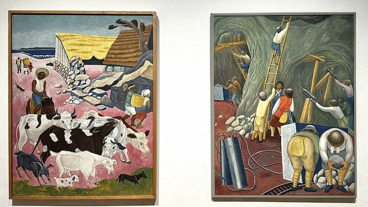 北川 民次 図録掲載作品 「トマト売り」 リトグラフ 版画 北川 民次