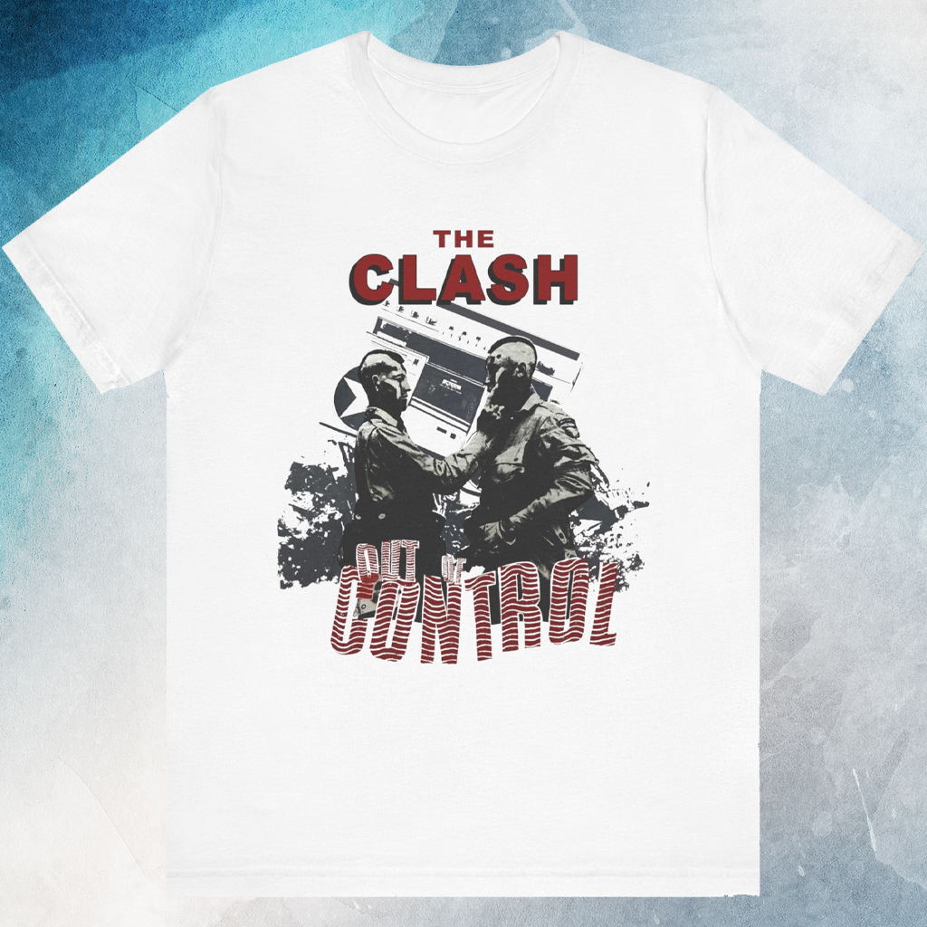 1984 The Clash Out Of Control T-shirt - TokoPyramid The Clash