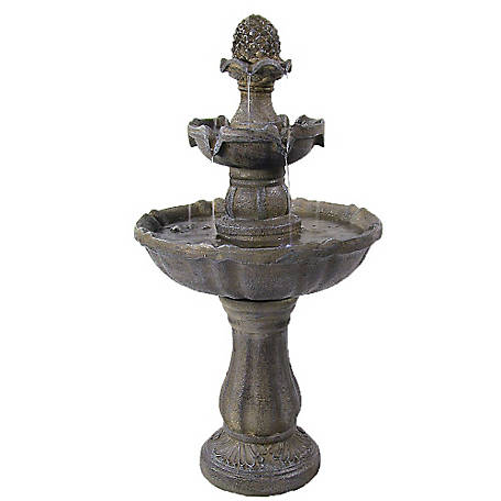 Sunnydaze Decor 33 in. French Lily Outdoor Wall Water Fountain