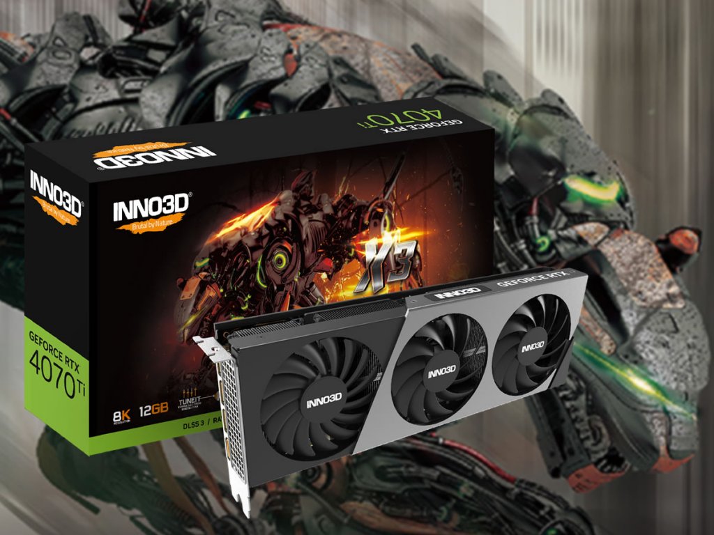 INNO 3Dから2スロット仕様トリプルファン搭載GeForce RTX 4070 Ti搭載