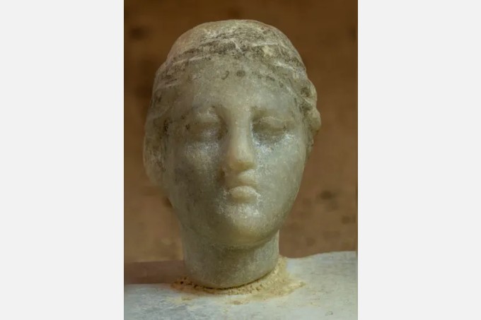 エジプト 棺入りのクレオパトラ像 真鍮製 オブジェ 銅像 女性像