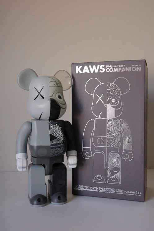 ▷ Kaws X Be@rbrick Original Fake Dissected 400% (Grey) by Kaws